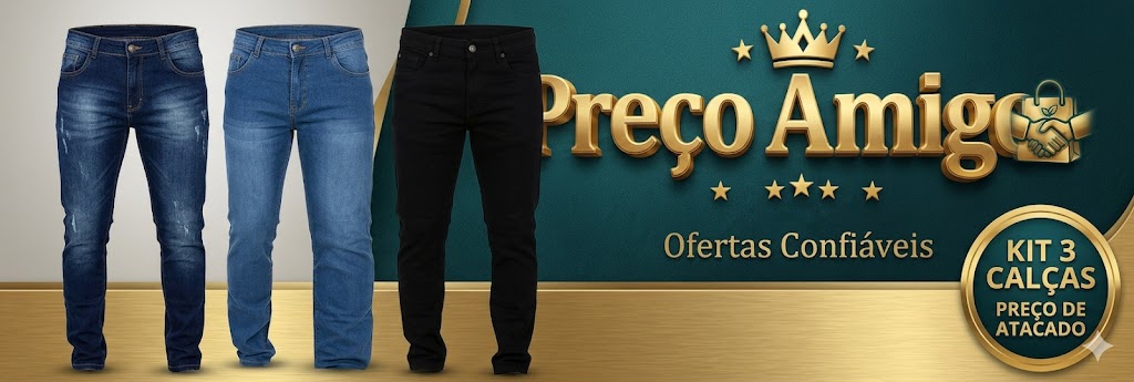 Kit 3 Calças Jeans Masculina com Lycra